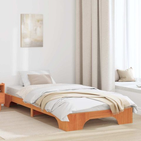 Ramka Łóżka Woskowany Brąz 100x200 cm z Litego Drewna Sosnowego Lumarko!