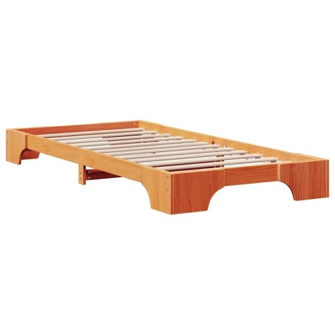 Woskowany brązowy stelaż łóżka 75x190 cm z litego drewna sosnowego Lumarko!