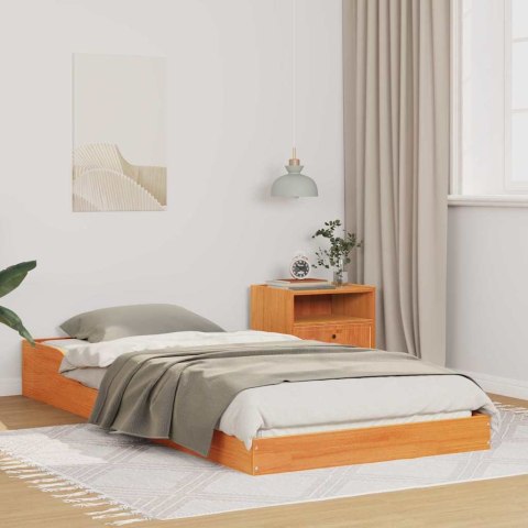 VidaXL Ramka łóżka Woskowy Brąz 100 x 210 cm Lite drewno sosnowe