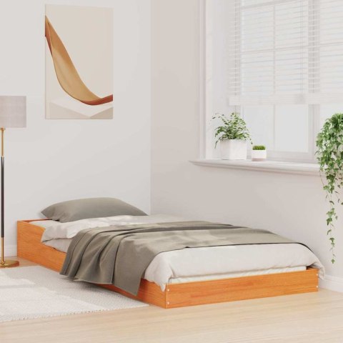 VidaXL Ramka łóżka Woskowy Brąz 100 x 210 cm Lite drewno sosnowe