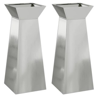VidaXL Donica słupowa 2 pcs Srebrny 40 x 40 x 100 cm