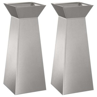 VidaXL Donica słupowa 2 pcs Srebrny 40 x 40 x 100 cm