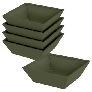 Zestaw 5 Oliwkowych Doniczek Ogrodowych 50x50x15 cm Stal Lumarko!