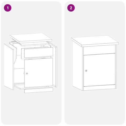 Skrzynka na przesyłki Czarny 44 x 35 x 59 cm stal nierdzewna Lumarko!