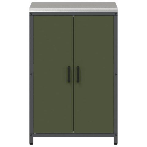 Szafka do przechowywania w kuchni z półką Oliwkowy Stal Lumarko!