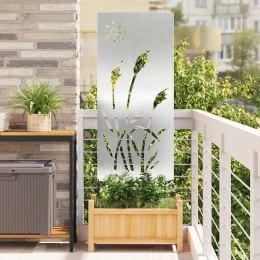 Dekoracyjny panel ogrodowy Srebrny 50 x 140 cm stal nierdzewna Lumarko!