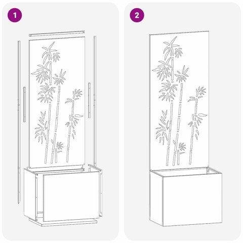 Donica ogrodowa z dekoracyjną płytą Antracyt 50 x 140 cm Lumarko!