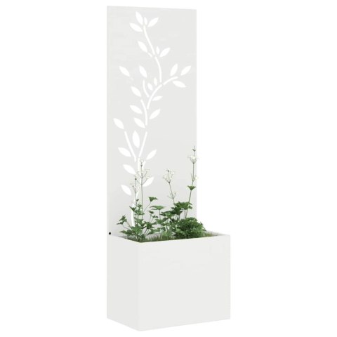 Donica ogrodowa z dekoracyjną płytą Biały 50 x 140 cm Lumarko!