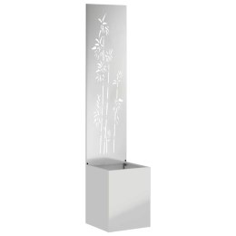 Donica ogrodowa z dekoracyjną płytą Srebrny 32 x 140 cm Lumarko!