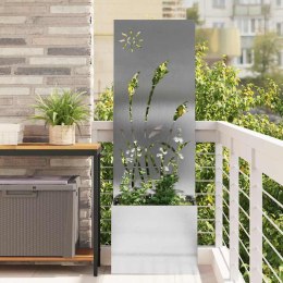 Donica ogrodowa z dekoracyjną płytą Srebrny 50 x 140 cm Lumarko!