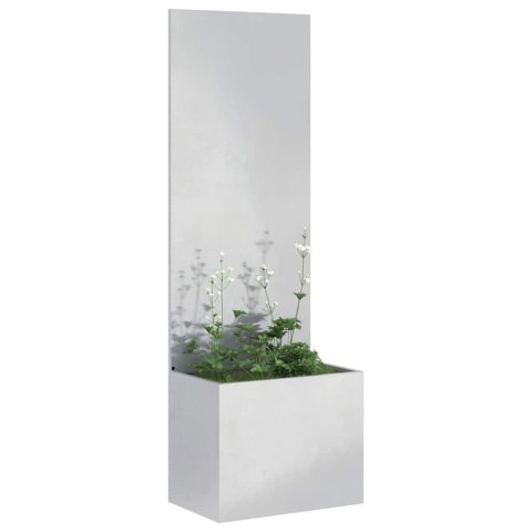 Donica ogrodowa z dekoracyjną płytą Srebrny 50 x 140 cm Lumarko!