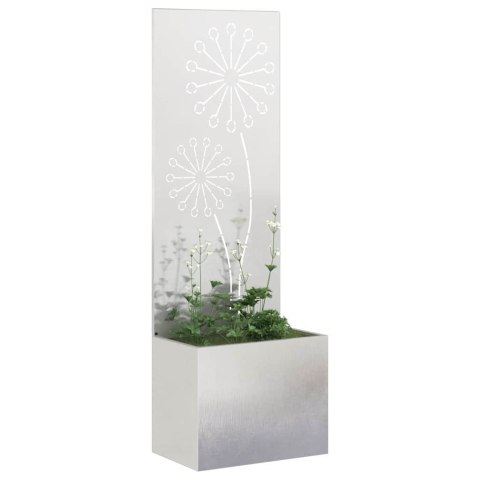 Donica ogrodowa z dekoracyjną płytą Srebrny 50 x 140 cm Lumarko!