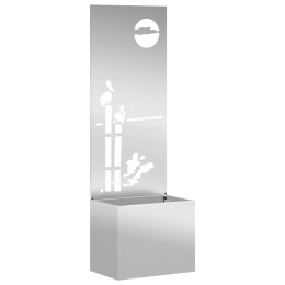 Donica ogrodowa z dekoracyjną płytą Srebrny 50 x 140 cm Lumarko!