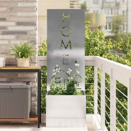 Donica ogrodowa z dekoracyjną płytą Srebrny 50 x 140 cm Lumarko!