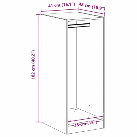 Garderoba dąb artisan 41 x 48 x 102 cm Materiał drewnopochodny Lumarko!