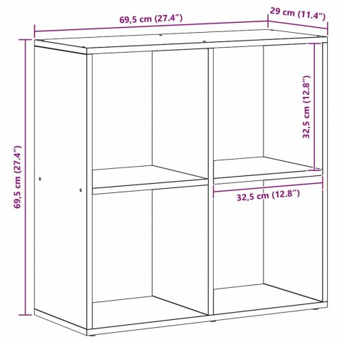 Szafka na książki Czarny dąb 69,5 x 29 x 69,5 cm Lumarko!