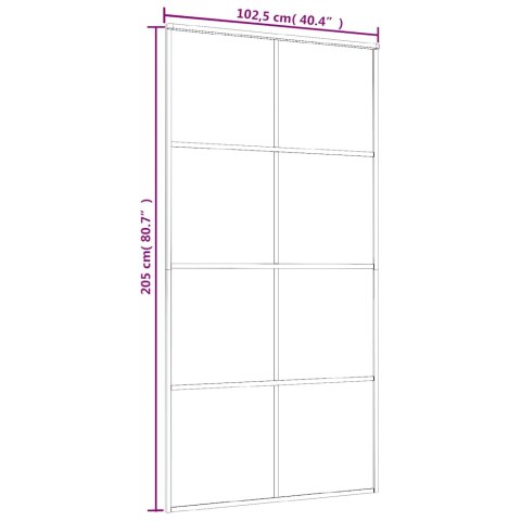  Drzwi przesuwne, czarne, 102,5x205 cm, szkło ESG i aluminium Lumarko!