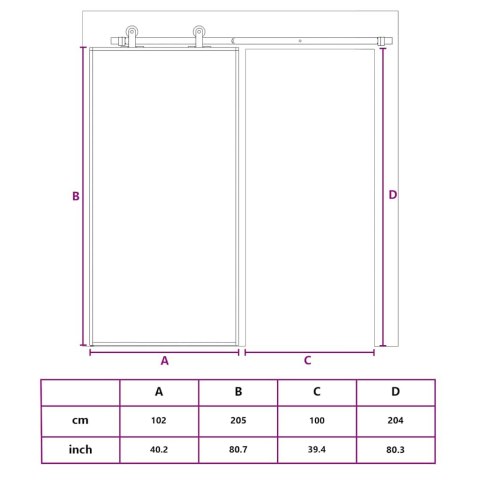  Drzwi przesuwne, szkło ESG i aluminium, 102,5x205 cm, biały Lumarko!