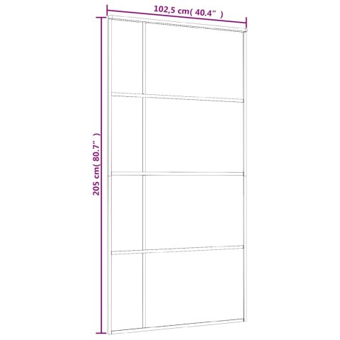 Drzwi przesuwne, szkło ESG i aluminium, 102,5x205 cm, biały Lumarko!