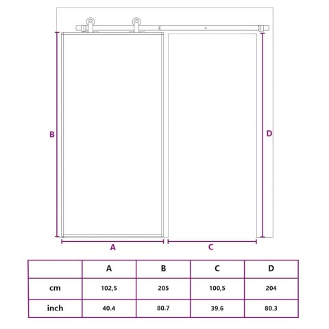 Drzwi przesuwne, złote, 102,5x205 cm, mrożone szkło ESG Lumarko!