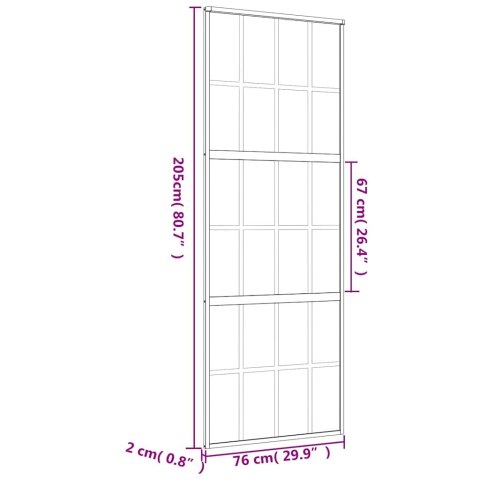 Drzwi przesuwne, złote, 76x205 cm, przezroczyste szkło ESG Lumarko!