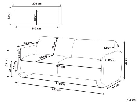 Sofa dla 3 osób SALAND Biały