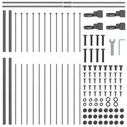 Ogrodzenie Ogrodowe Szary 10.2 x 1.5 m Stal Malowana Proszkowo Lumarko!