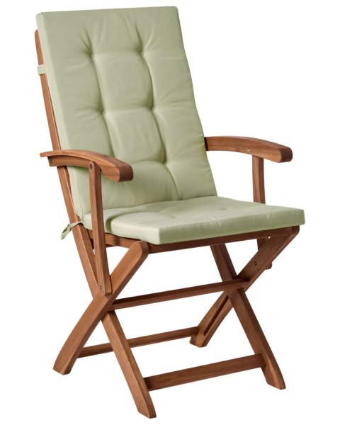 Zestaw 2 krzeseł ogrodowych z poduszkami MAUI PREMIUM Drewno akacjowe Jasnozielony