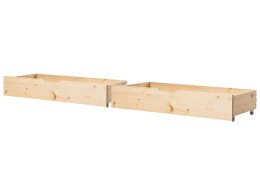 Zestaw 2 szuflad pod łóżko Drewno sosnowe CRONAT Jasnobrązowy