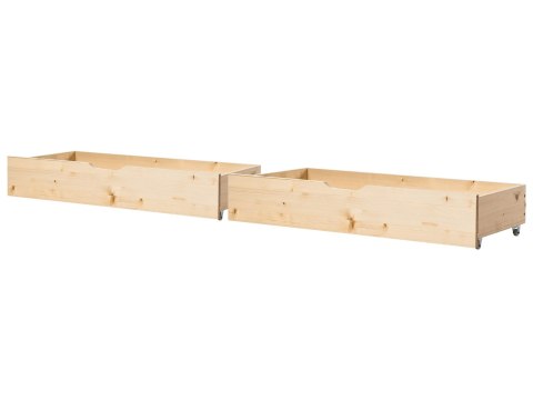 Zestaw 2 szuflad pod łóżko Drewno sosnowe CRONAT Jasnobrązowy