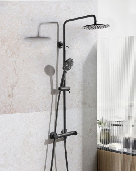 Kolumna prysznicowa z deszczownicą CATAMARCA Czarny