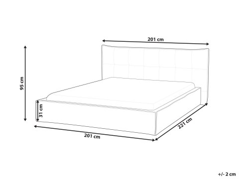 Łóżko wodne Len syntetyczny LESTRE 160 x 200 cm Złamana biel