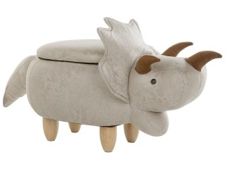 Pufa zwierzak ze schowkiem TRICERATOPS Jasnoszary