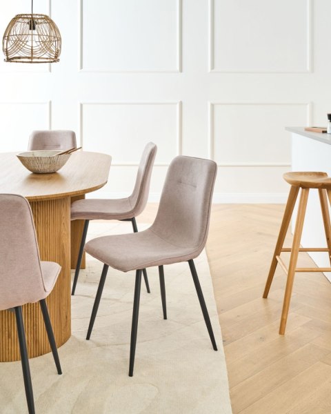 Zestaw 4 krzeseł do jadalni TUSCOLA Beżowy