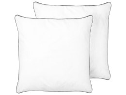 Zestaw 2 poduszek PELISTER Wysoka Mikrofibra 80 x 80 cm Biały