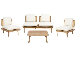 Zestaw ogrodowy ze stolikiem dla 4 osób ACCADIA Certyfikowane drewno akacjowe Jasnobeżowy