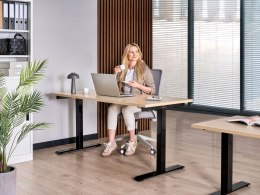 Biurko regulowane elektrycznie DESTINES Czarny/ jasny brąz 160 cm 72 cm