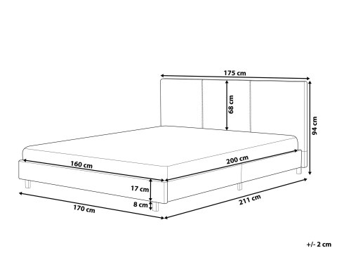 Łóżko wodne Boucle ALBI 160 x 200 cm Brązowy