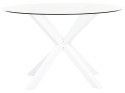 Stół ogrodowy MALETTO 120 cm 120 cm Szkło Biały