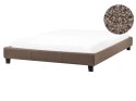 Łóżko bez zagłówka Boucle ROANNE 160 x 200 cm Beżowoszary