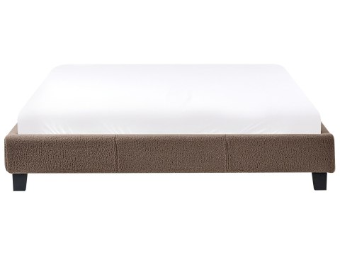 Łóżko bez zagłówka Boucle ROANNE 160 x 200 cm Beżowoszary