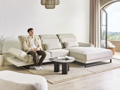 Narożnik dla 4 osób IKAST Jasnobeżowy Lewostronny