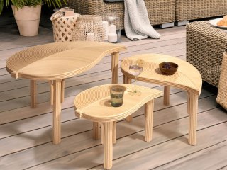 Zestaw 3 stolików kawowych PARALIA Rattan