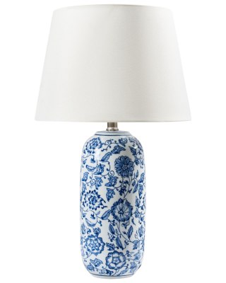 Lampa stołowa AIBONITO Porcelana Biały/ niebieski