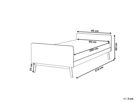 Łóżko Drewno sosnowe BONNAC 90 x 200 cm Biały