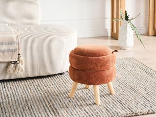 Puf ze schowkiem HAWLEY Szenil Złoty brąz 40 cm 40 cm 41 cm