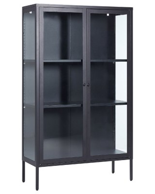Witryna ze szklaną gablotą NASH Metal 90 cm Czarny