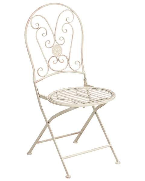 Zestaw 2 krzeseł ogrodowych COGGIA Składane Metal Jasnobeżowy