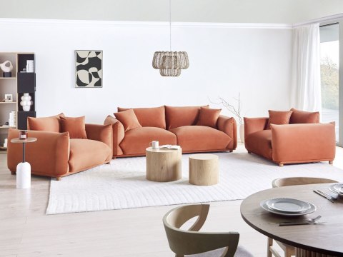 Komplet wypoczynkowy dla 5 osób LUVOS Welur Złoty brąz