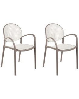 Zestaw 2 krzeseł ogrodowych POVOLETTO Materiał syntetyczny Jasnobrązowy